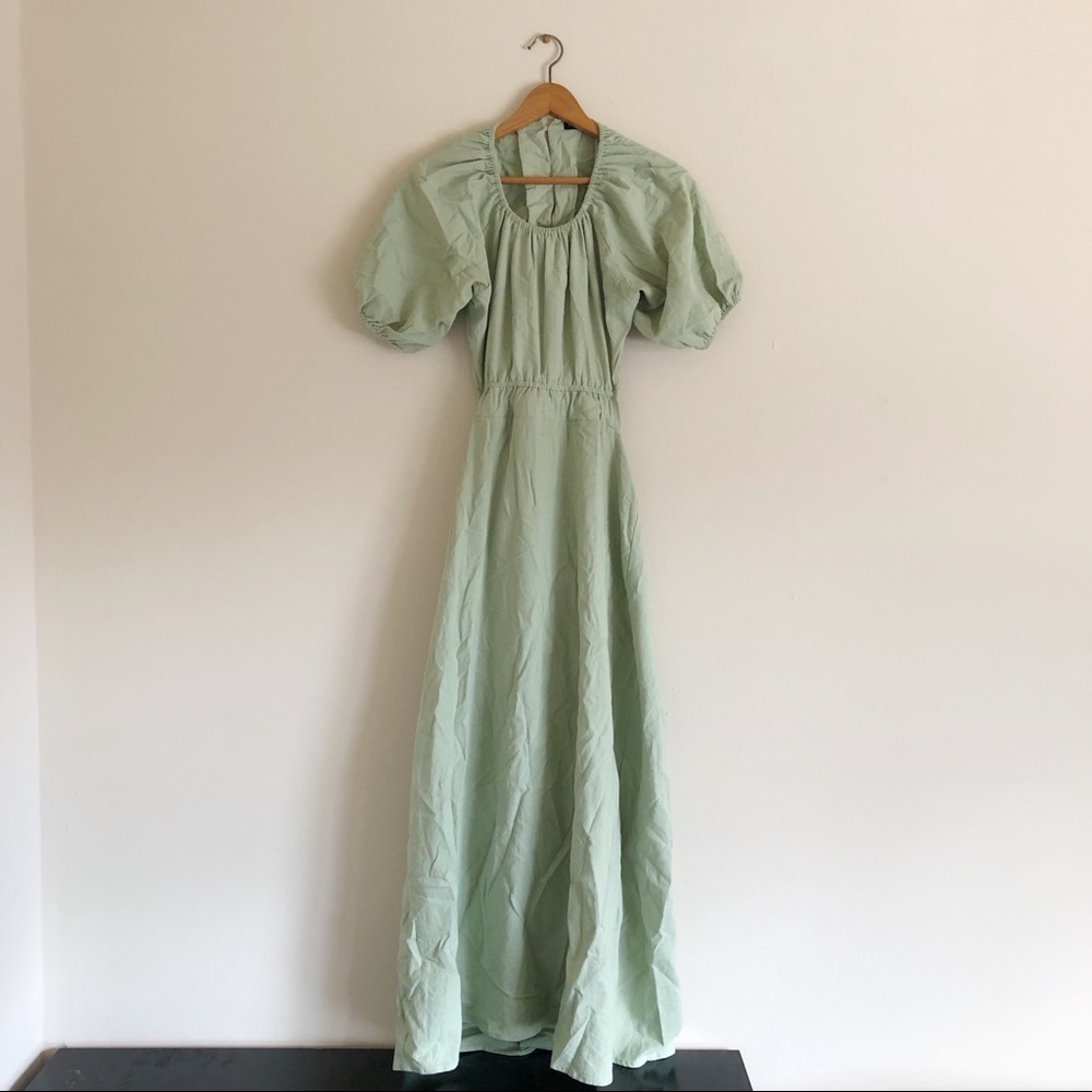 Green Nasty Gal Open Back Dress